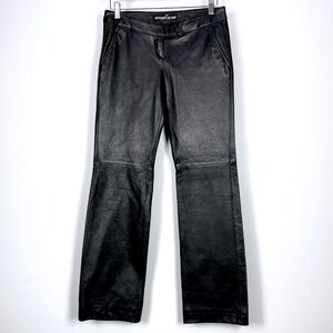 Joseph Israel NY 100% Lambskin Black Stretch Leather Low Rise Pants Womens 2